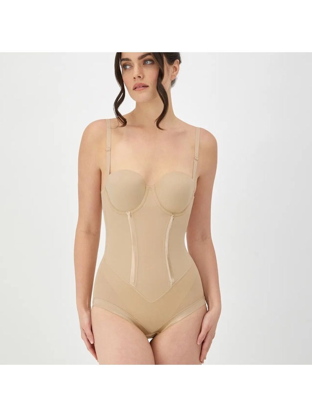 Maidenform Beige Shapewear Bodysuit Sz 36B